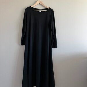 Wear Abouts Black Long Sleeve Maxi Dress | Size: Petite Large